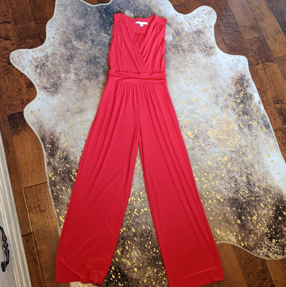 Boston proper red jumpsuit sizeed